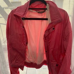 Pink 80’s windbreaker exercise jacket